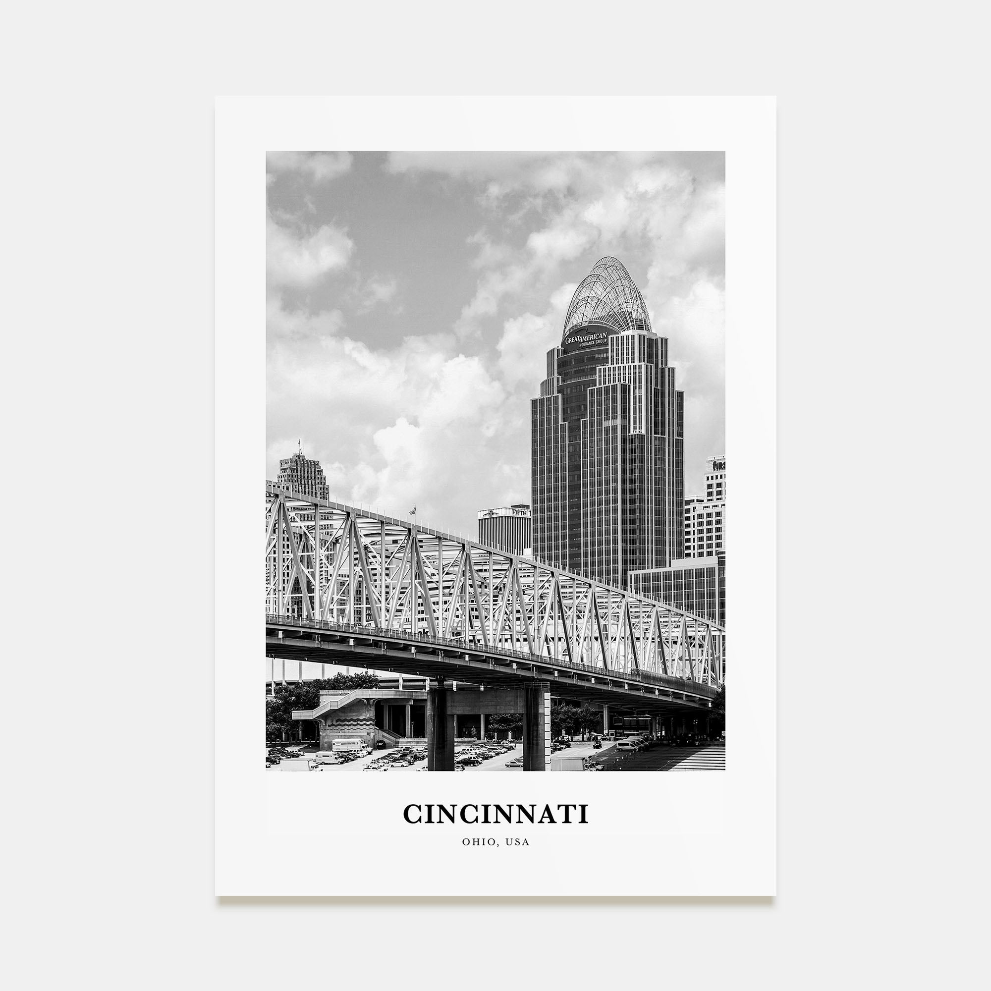 Cincinnati Portrait B&W No 1 Poster