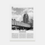 Cincinnati Travel B&W No 2 Poster
