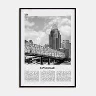 Cincinnati Travel B&W No 2 Poster