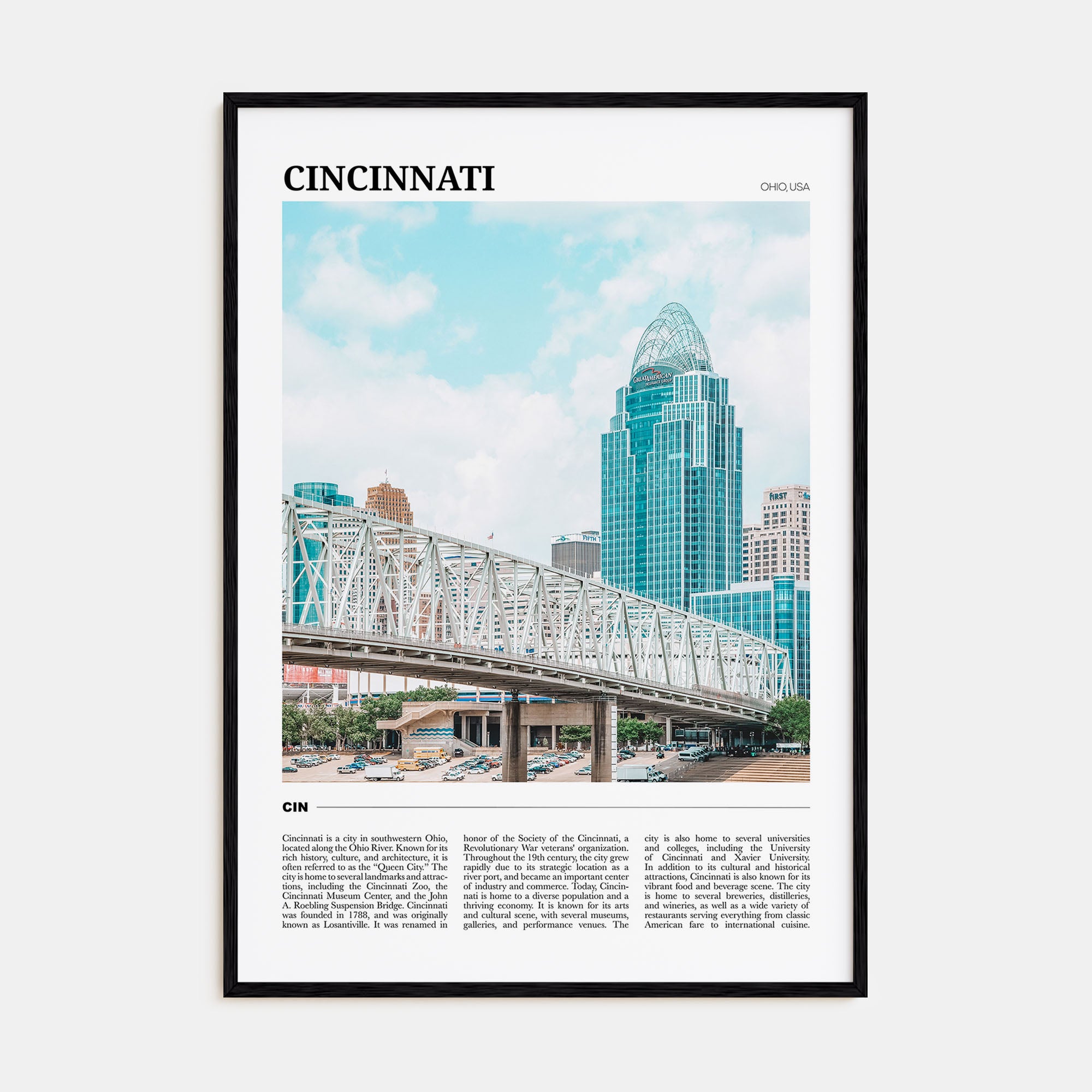 Cincinnati Travel Color No 1 Poster