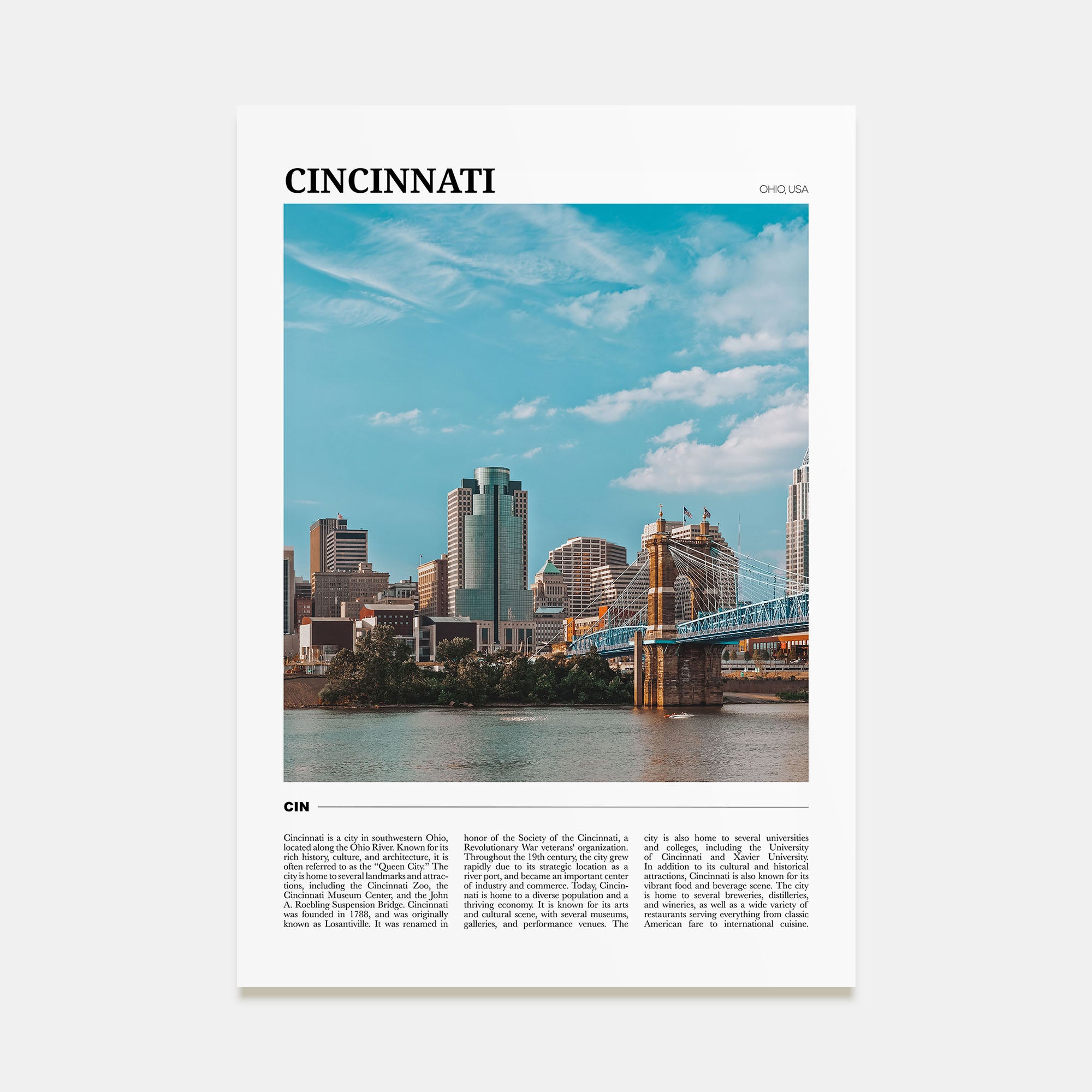 Cincinnati Travel Color No 2 Poster