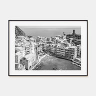 Cinque Terre Landscape B&W Poster