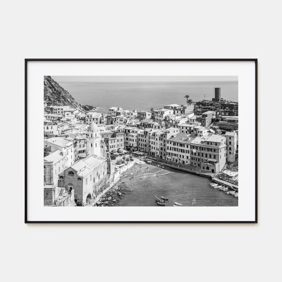 Cinque Terre Landscape B&W Poster
