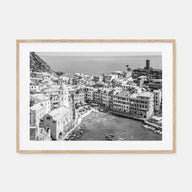 Cinque Terre Landscape B&W Poster