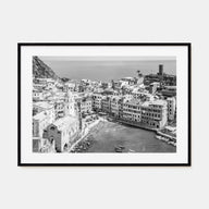 Cinque Terre Landscape B&W Poster