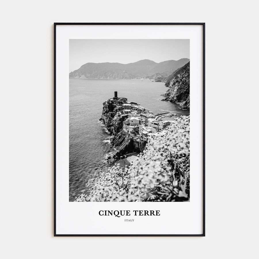 Cinque Terre Portrait B&W No 1 Poster