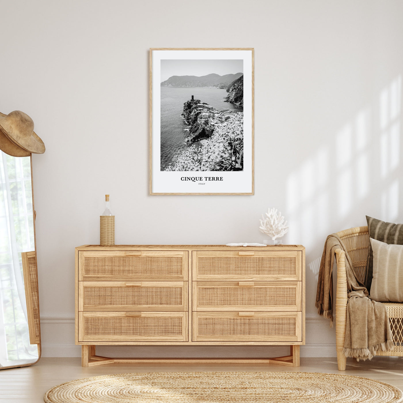 Cinque Terre Portrait B&W No 1 Poster