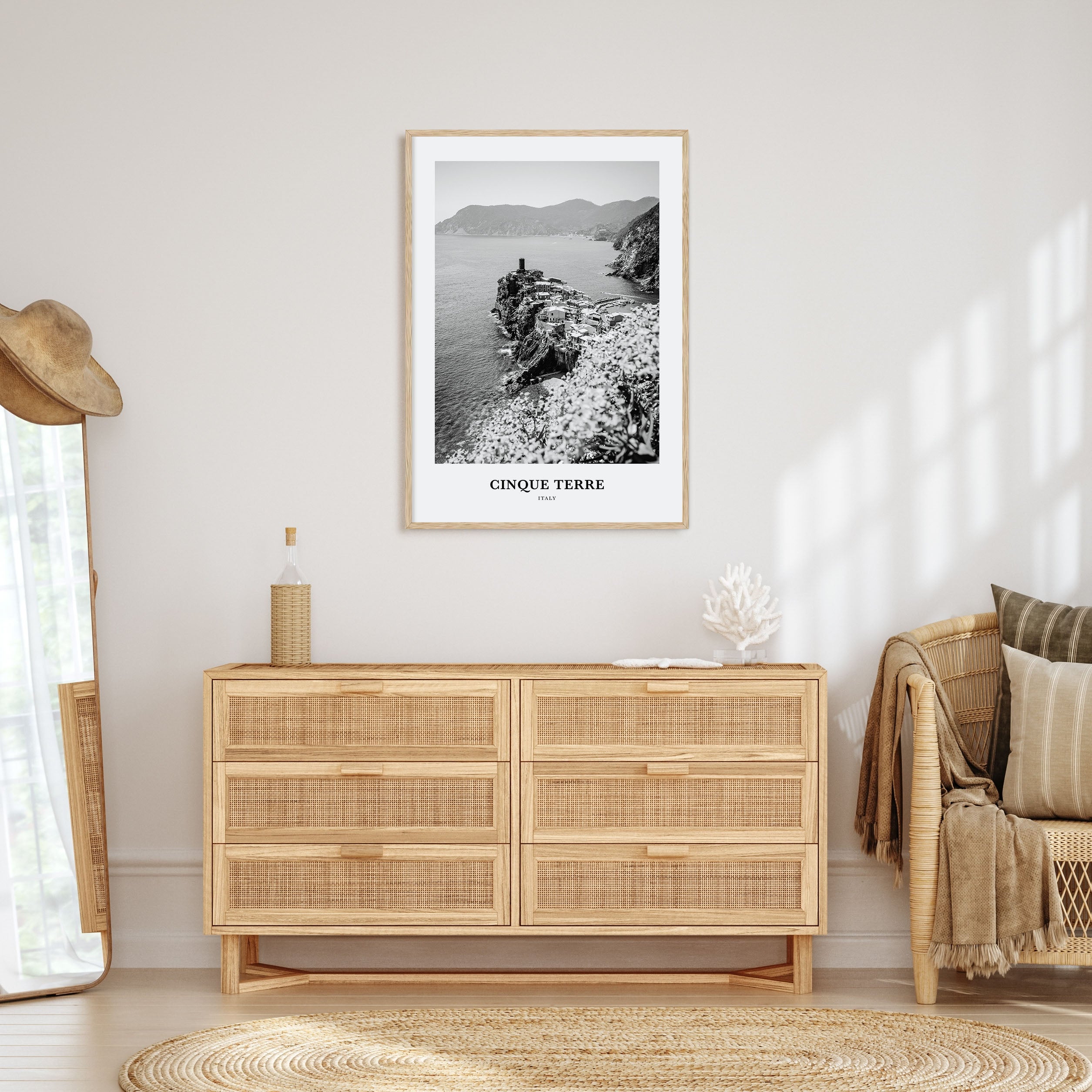 Cinque Terre Portrait B&W No 1 Poster