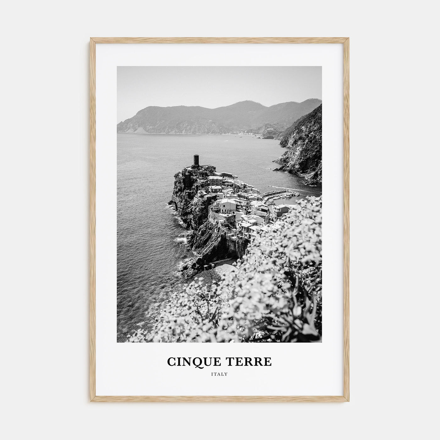 Cinque Terre Portrait B&W No 1 Poster