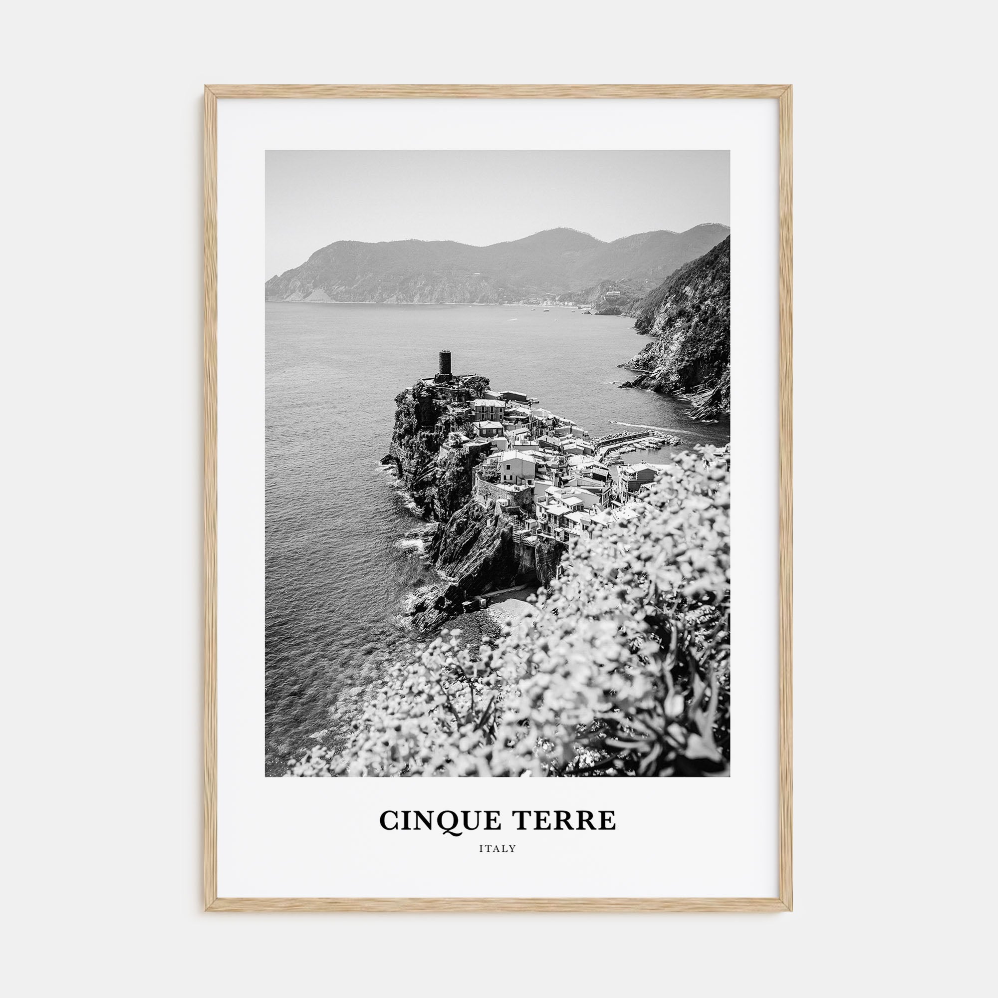 Cinque Terre Portrait B&W No 1 Poster