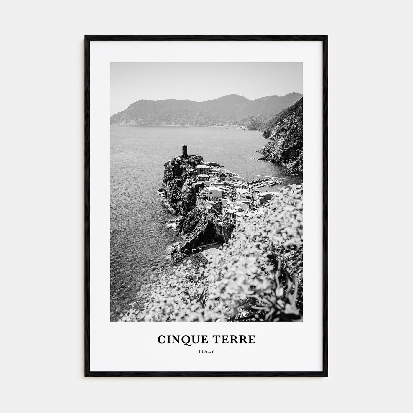 Cinque Terre Portrait B&W No 1 Poster