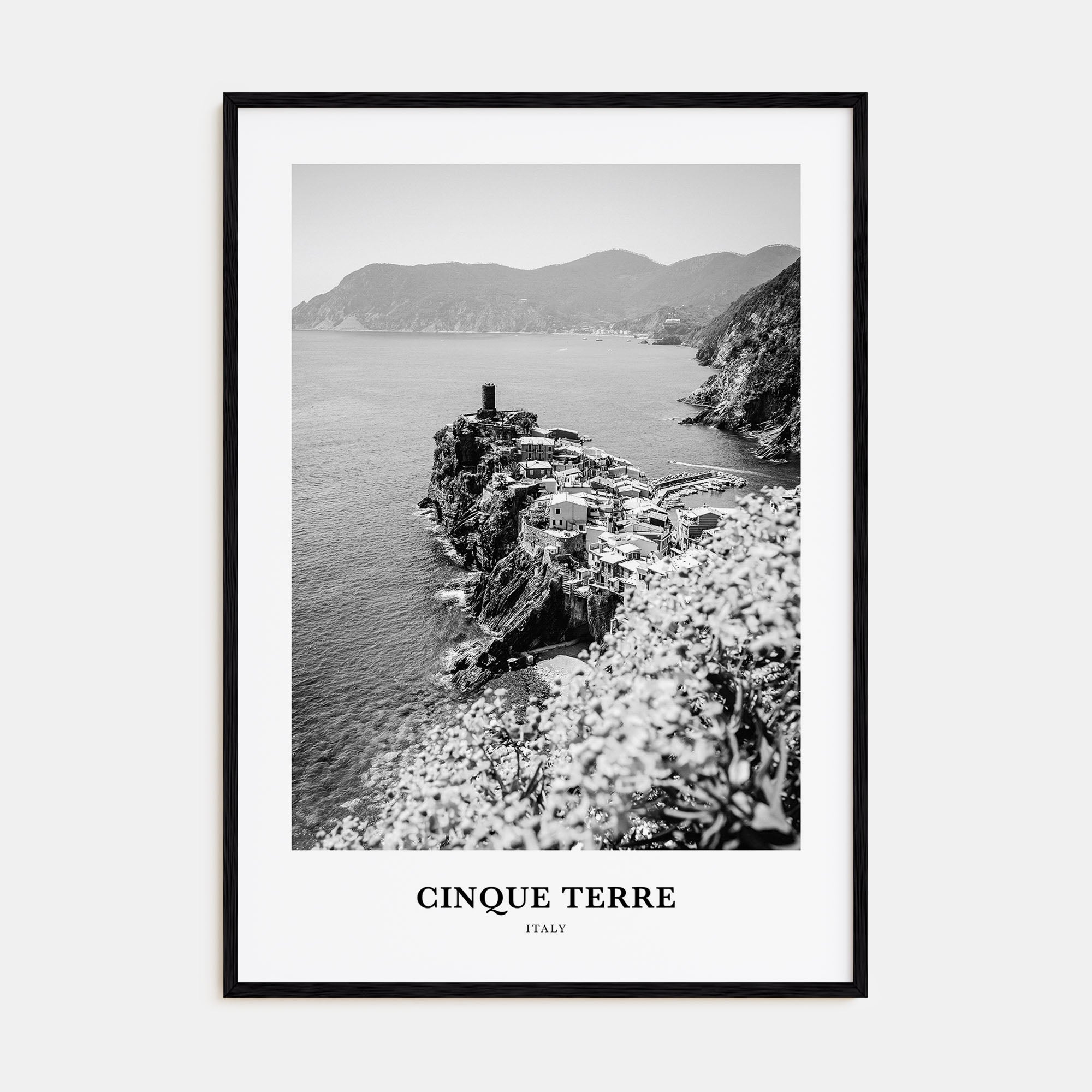 Cinque Terre Portrait B&W No 1 Poster