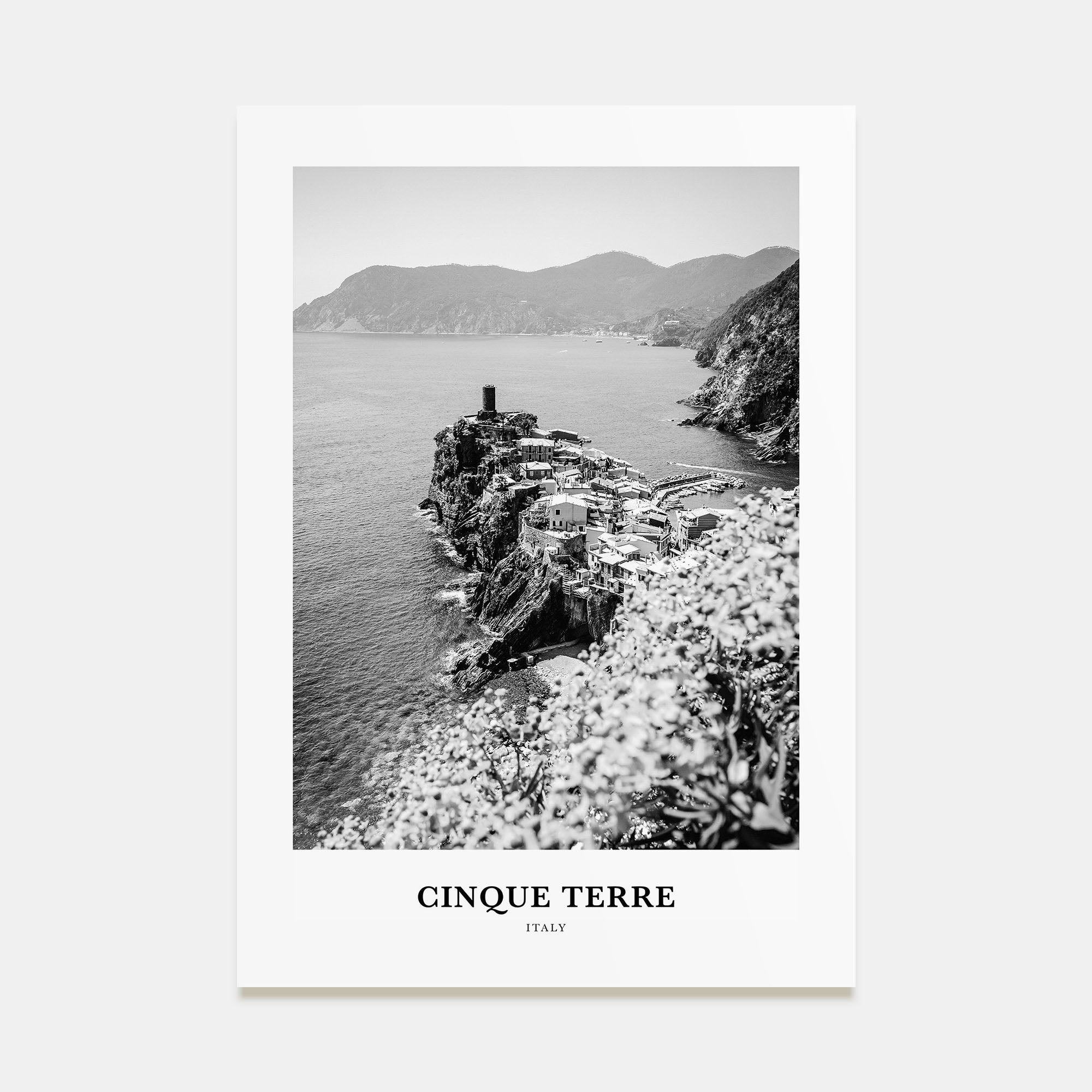Cinque Terre Portrait B&W No 1 Poster