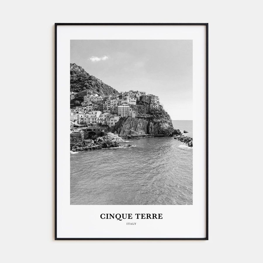 Cinque Terre Portrait B&W No 2 Poster