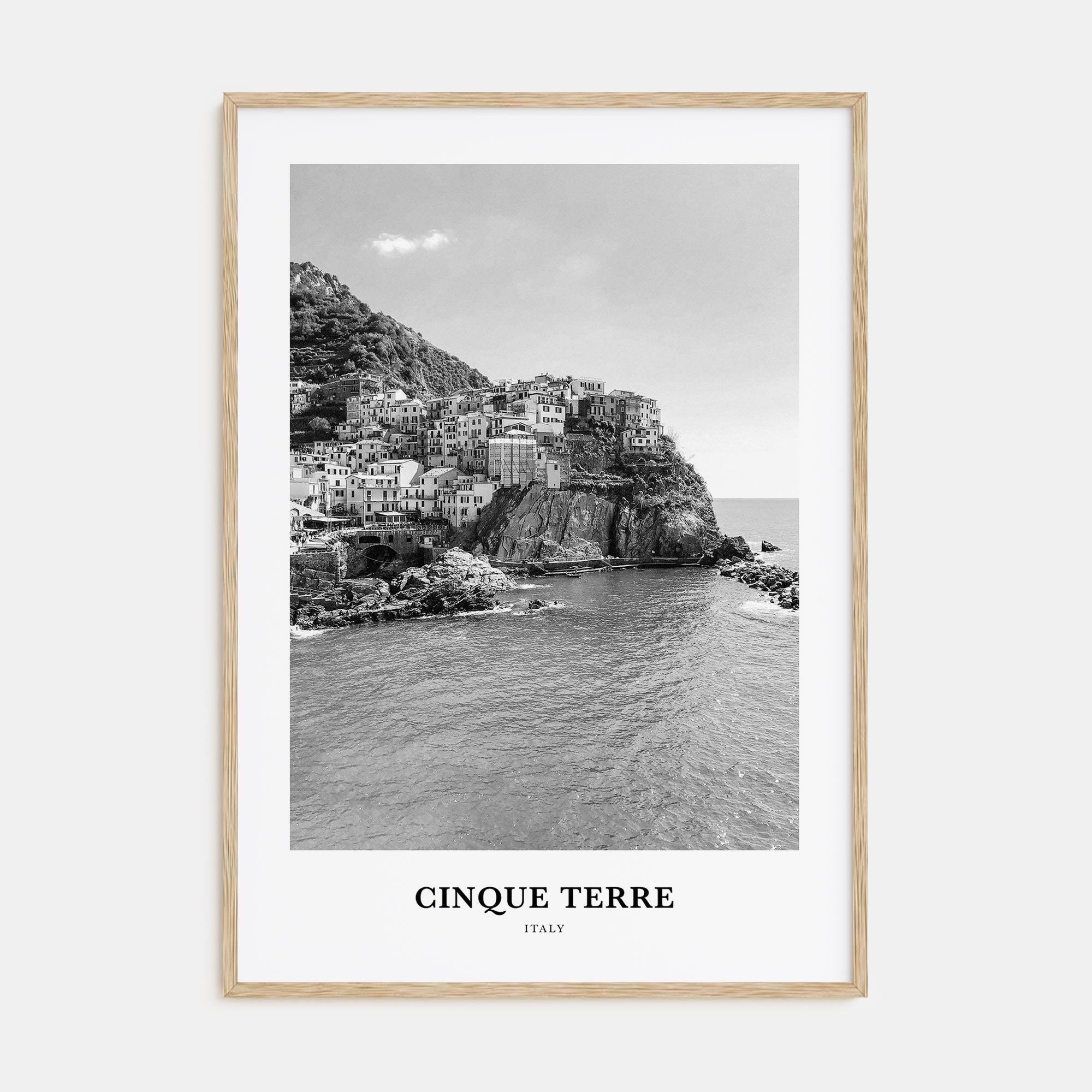 Cinque Terre Portrait B&W No 2 Poster