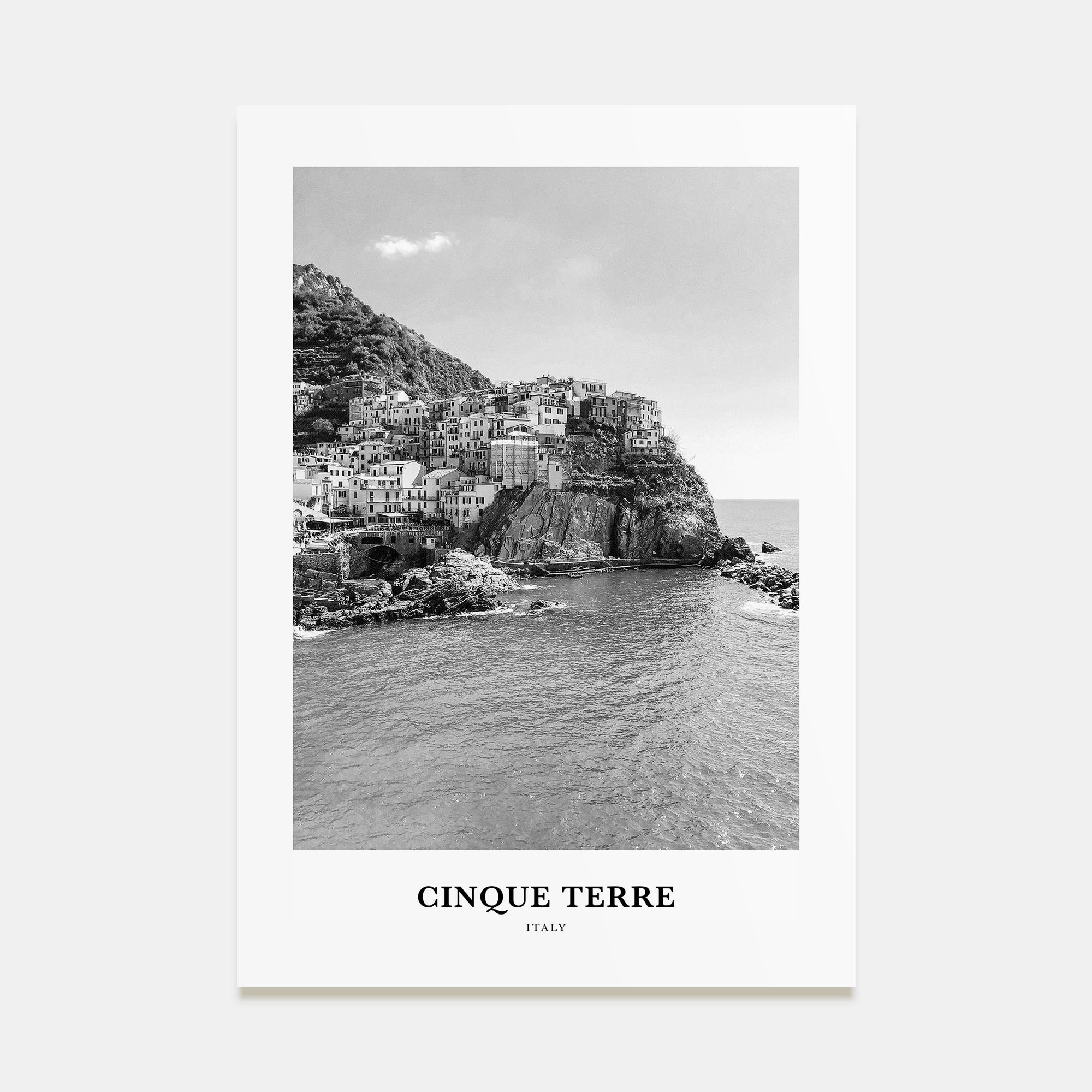 Cinque Terre Portrait B&W No 2 Poster