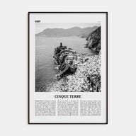 Cinque Terre Travel B&W No 2 Poster