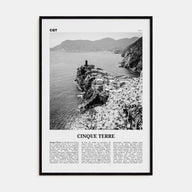 Cinque Terre Travel B&W No 2 Poster