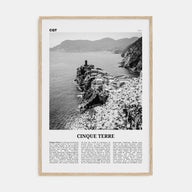 Cinque Terre Travel B&W No 2 Poster