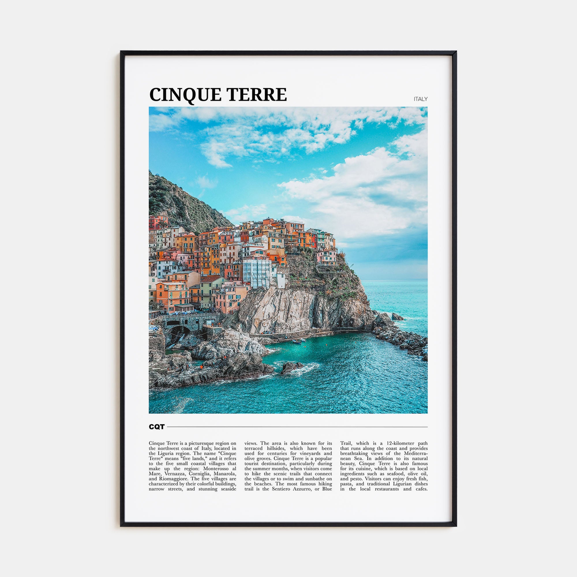 Cinque Terre Travel Color Poster