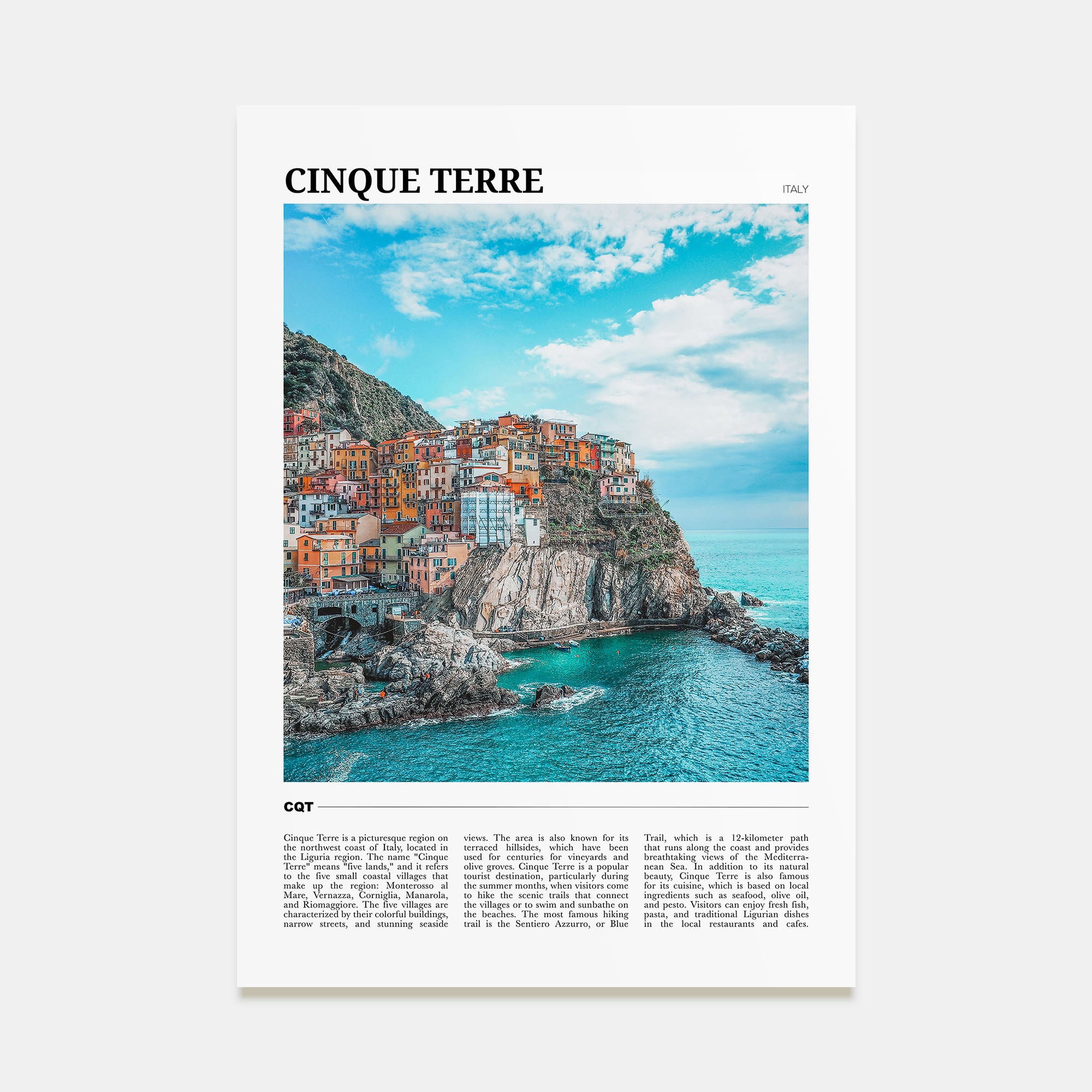 Cinque Terre Travel Color Poster