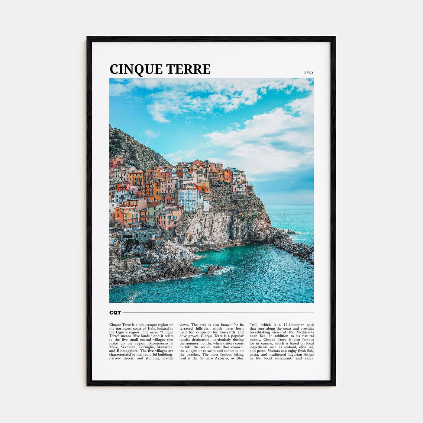 Cinque Terre Travel Color Poster