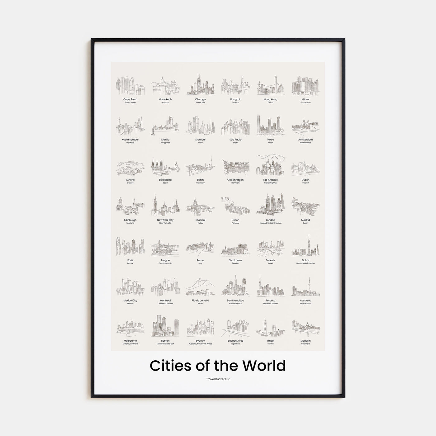 City Bucket List Poster