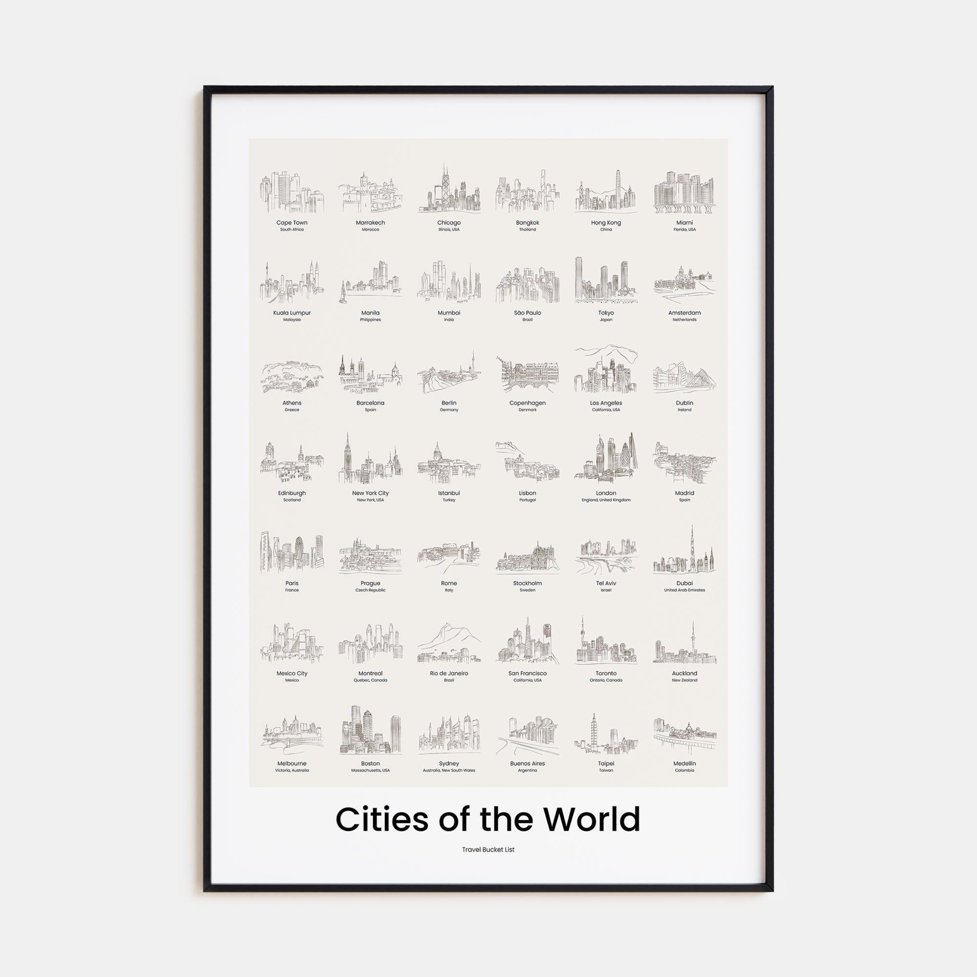 City Bucket List Poster