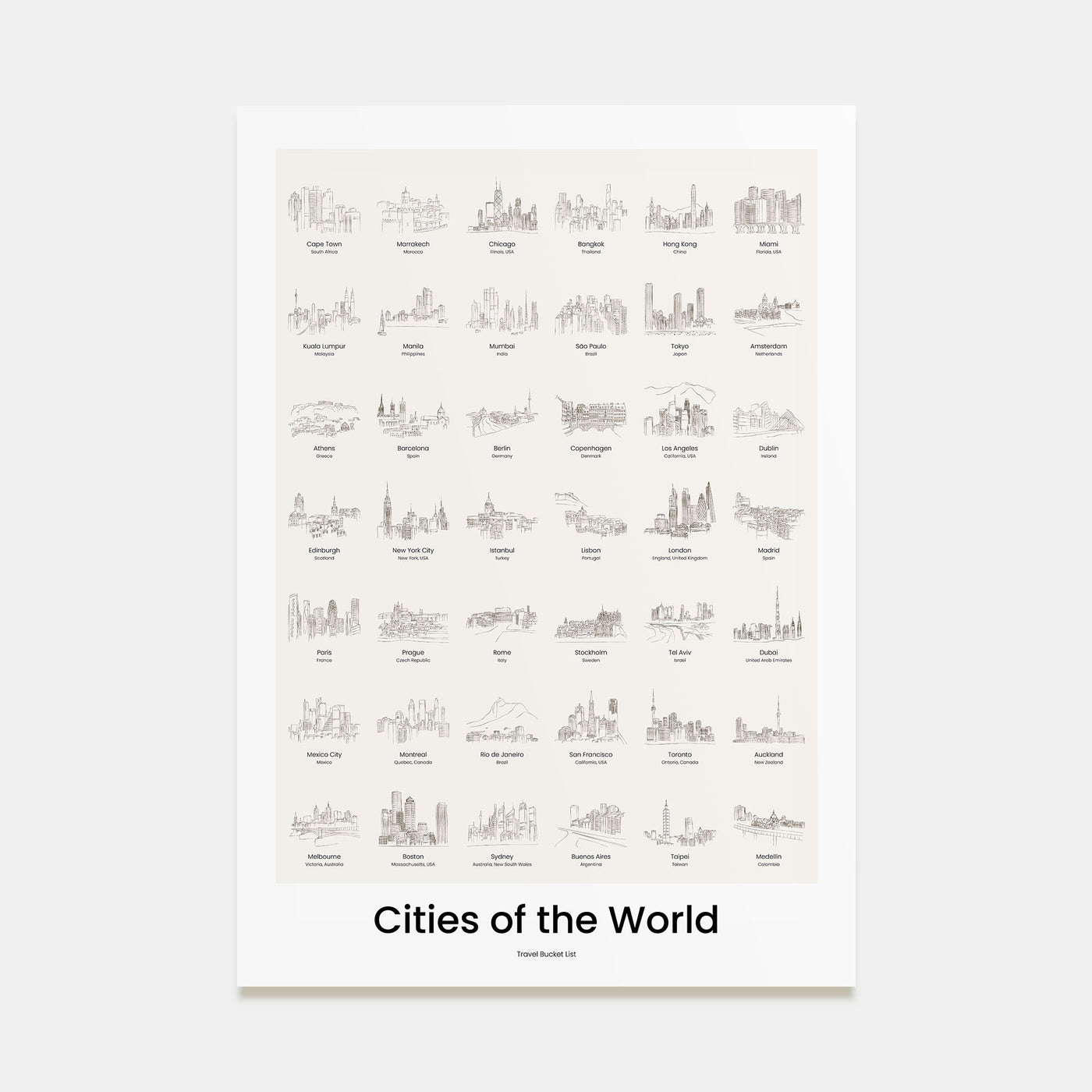 City Bucket List Poster