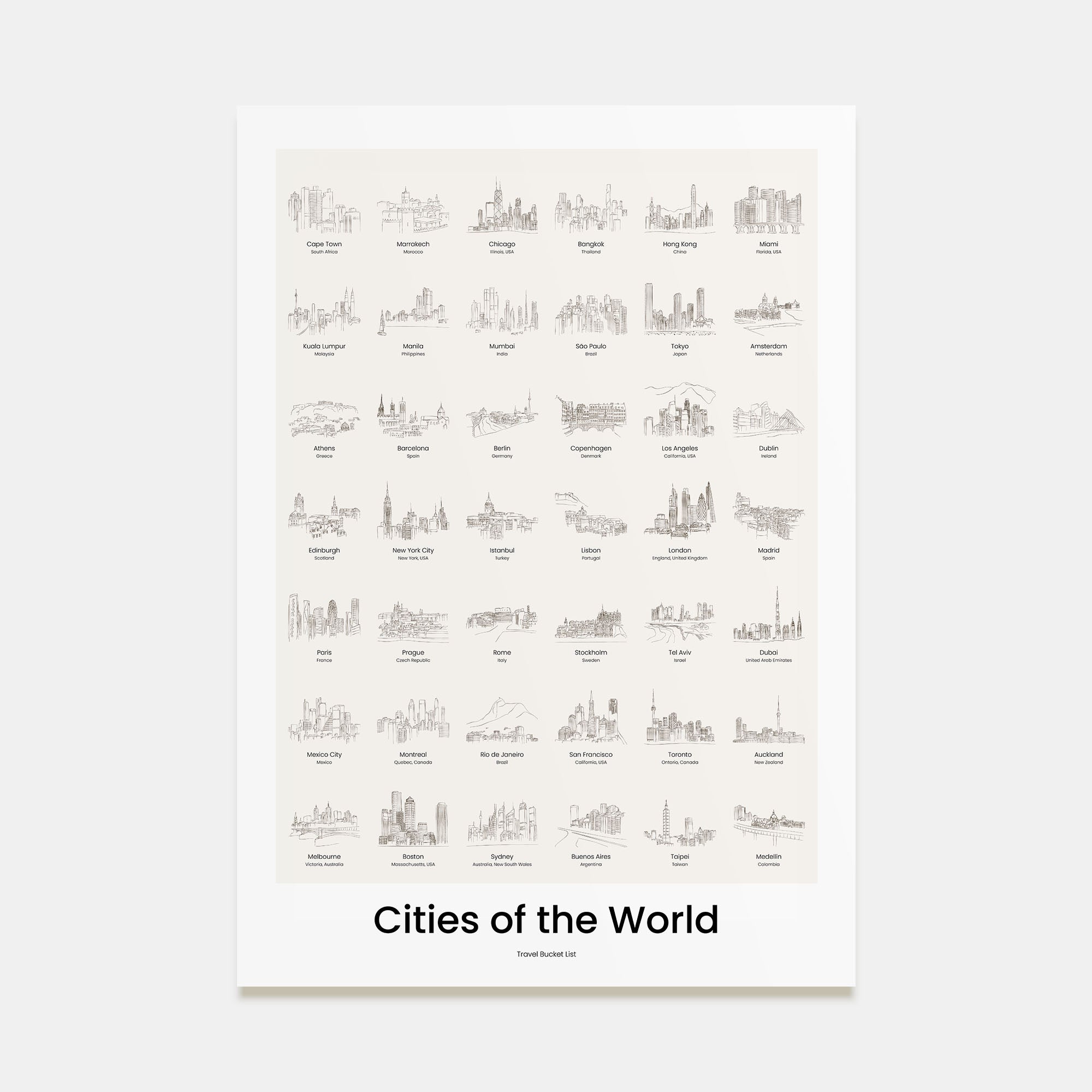 City Bucket List Poster