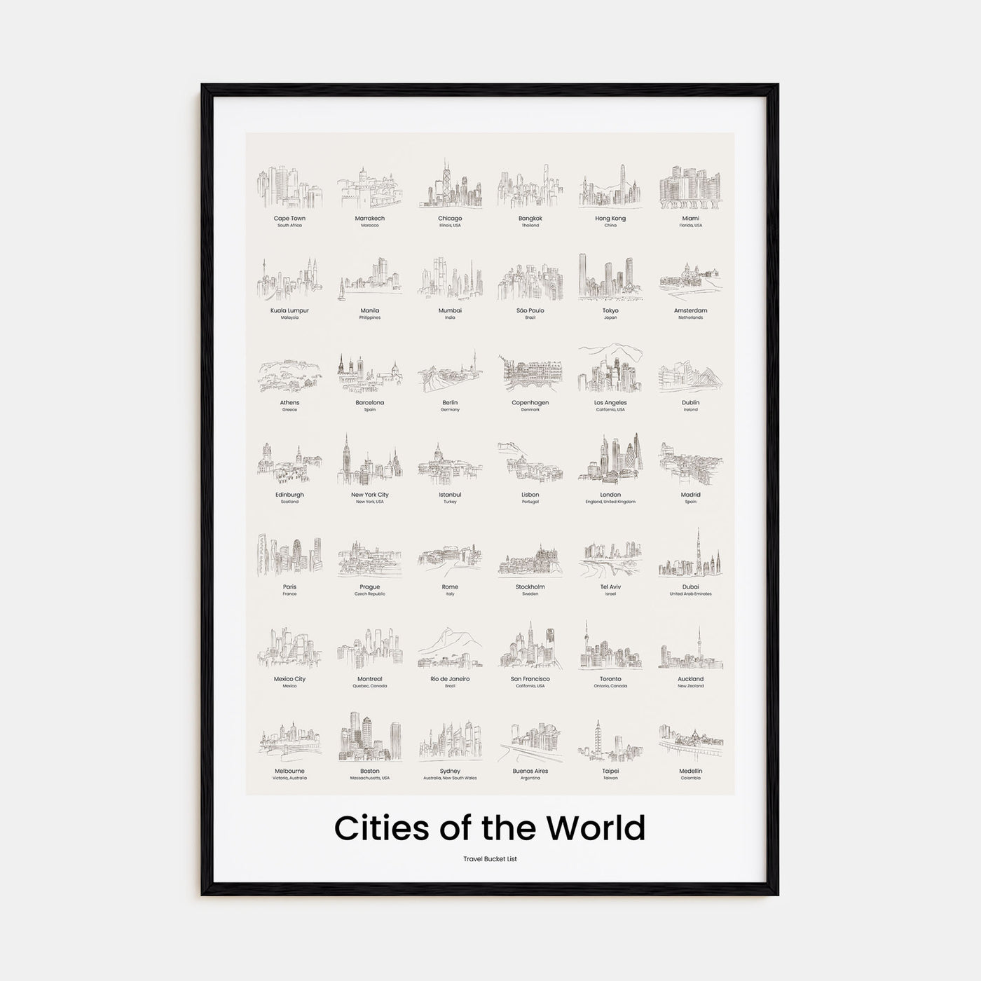 City Bucket List Poster