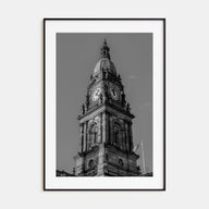 City Clock Pillar Photo B&W No 1 Poster