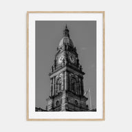 City Clock Pillar Photo B&W No 1 Poster