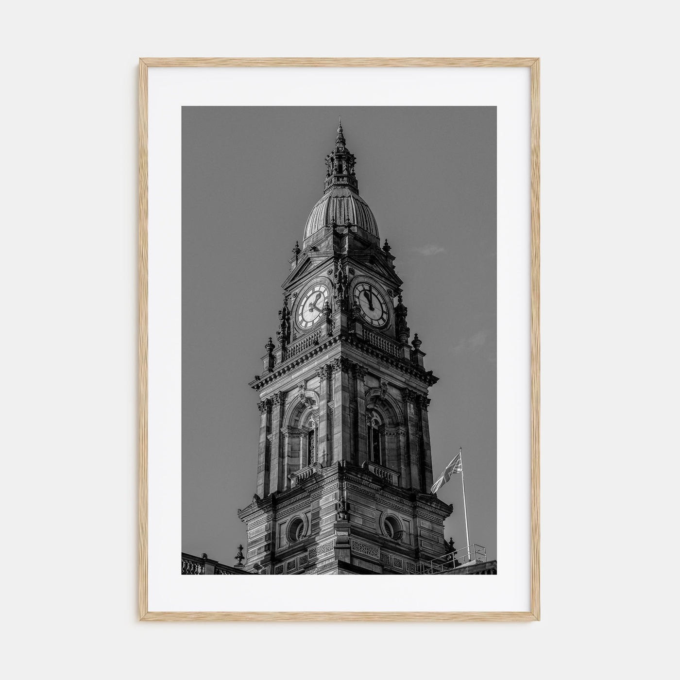 City Clock Pillar Photo B&W No 1 Poster