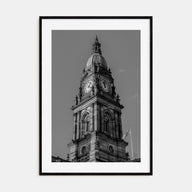 City Clock Pillar Photo B&W No 1 Poster