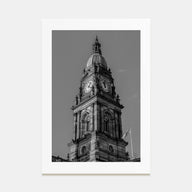 City Clock Pillar Photo B&W No 1 Poster