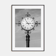 City Clock Pillar Photo B&W No 2 Poster
