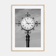 City Clock Pillar Photo B&W No 2 Poster