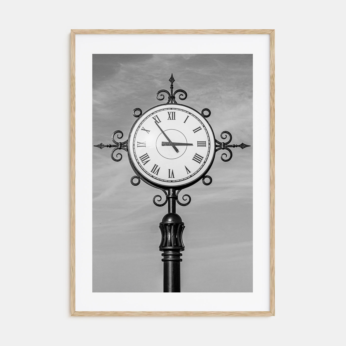 City Clock Pillar Photo B&W No 2 Poster