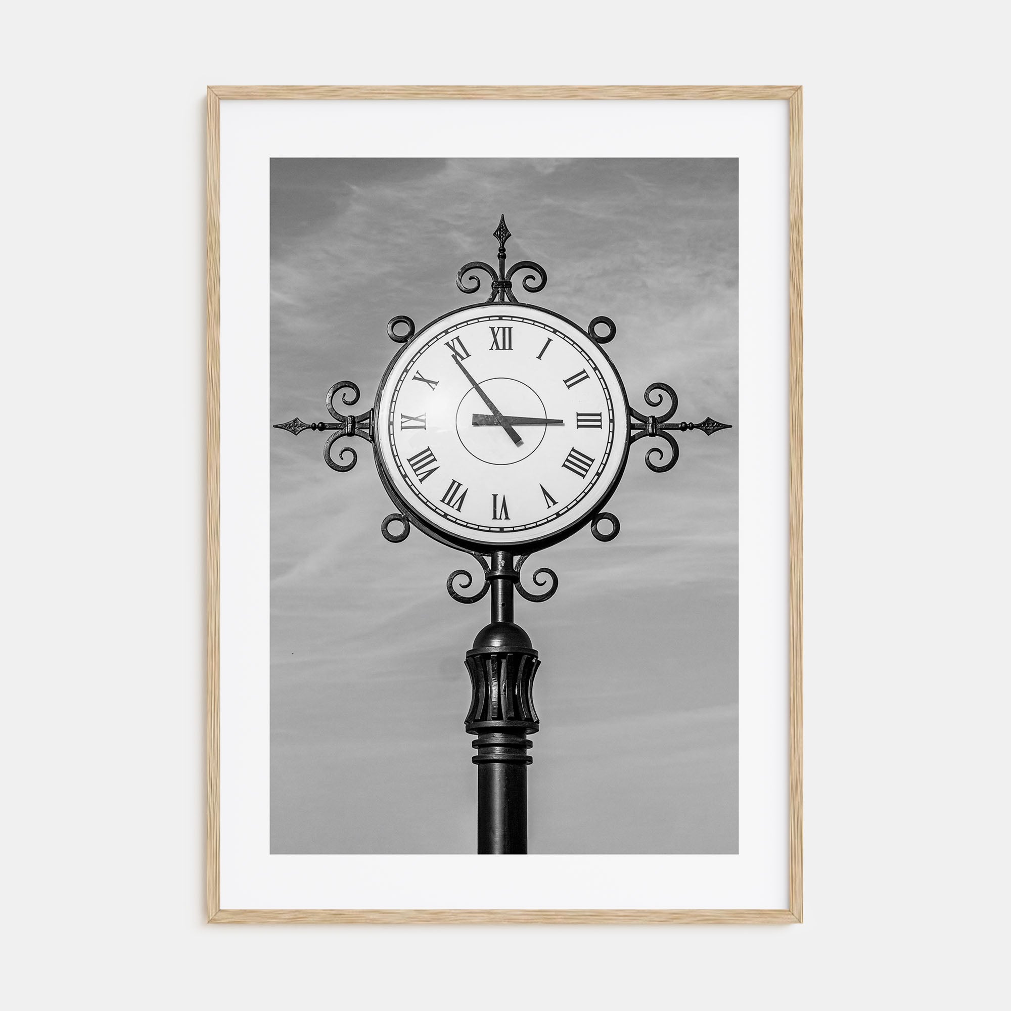 City Clock Pillar Photo B&W No 2 Poster