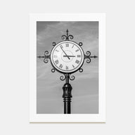 City Clock Pillar Photo B&W No 2 Poster
