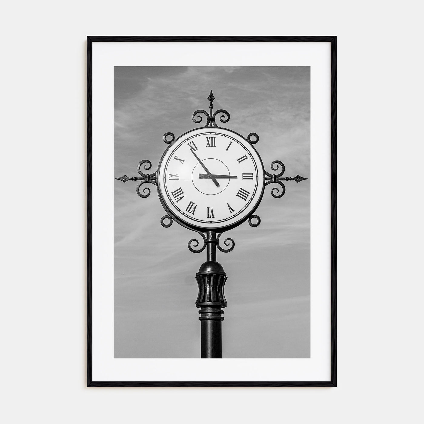 City Clock Pillar Photo B&W No 2 Poster