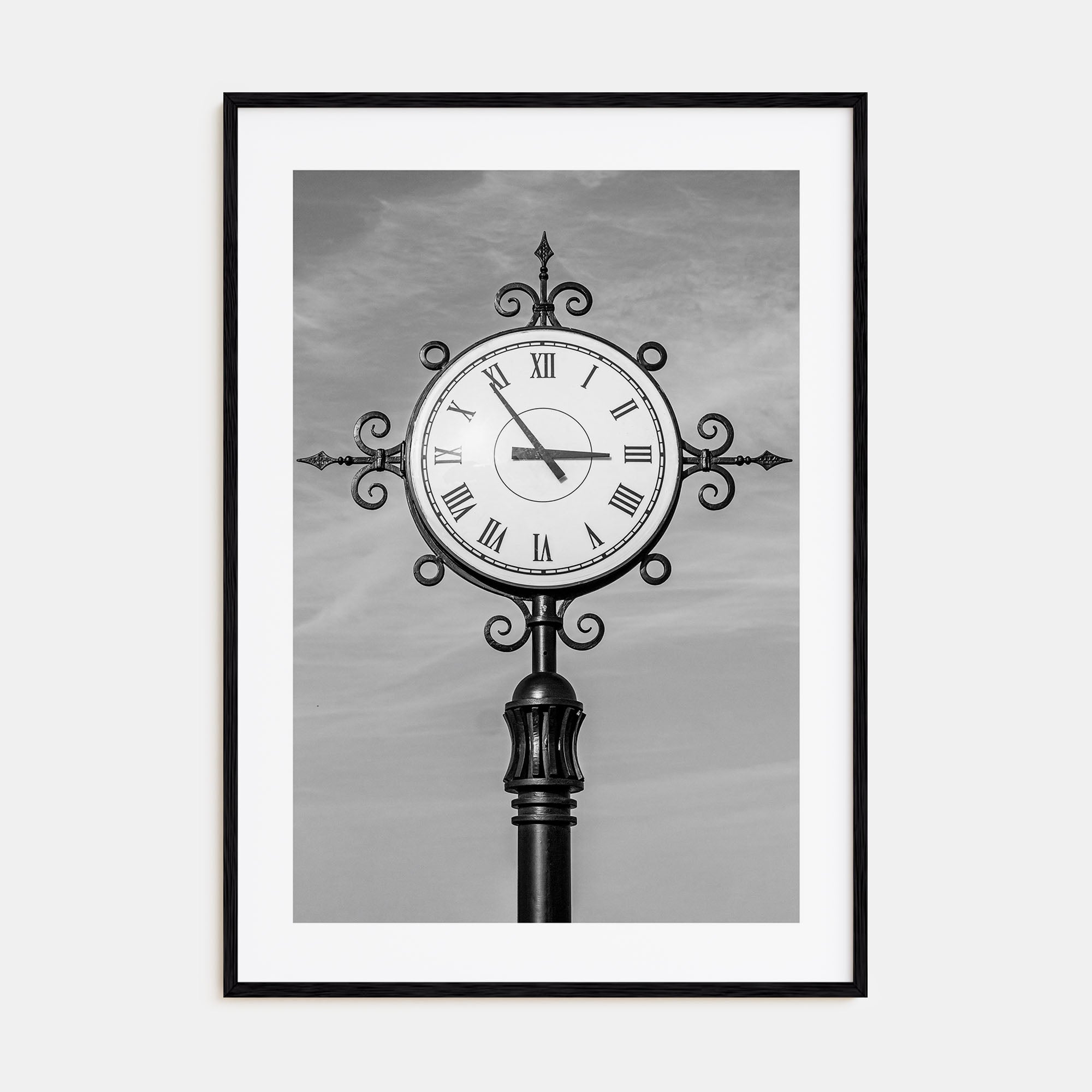 City Clock Pillar Photo B&W No 2 Poster