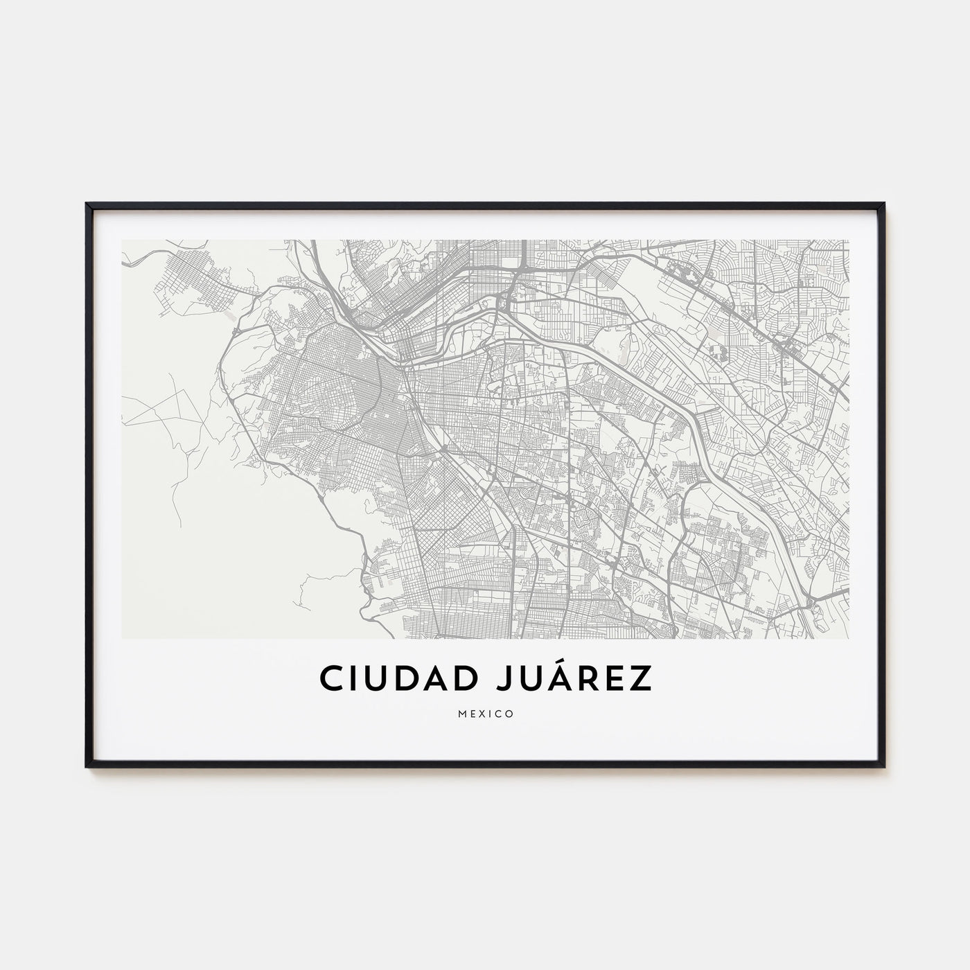 Ciudad Juárez Map Landscape Poster