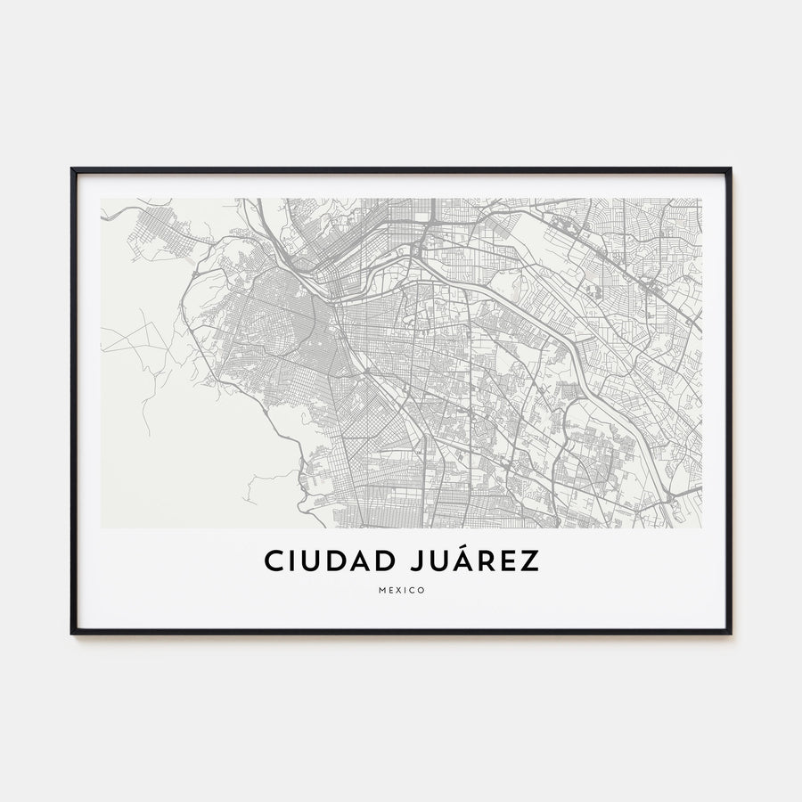 Ciudad Juárez Map Landscape Poster