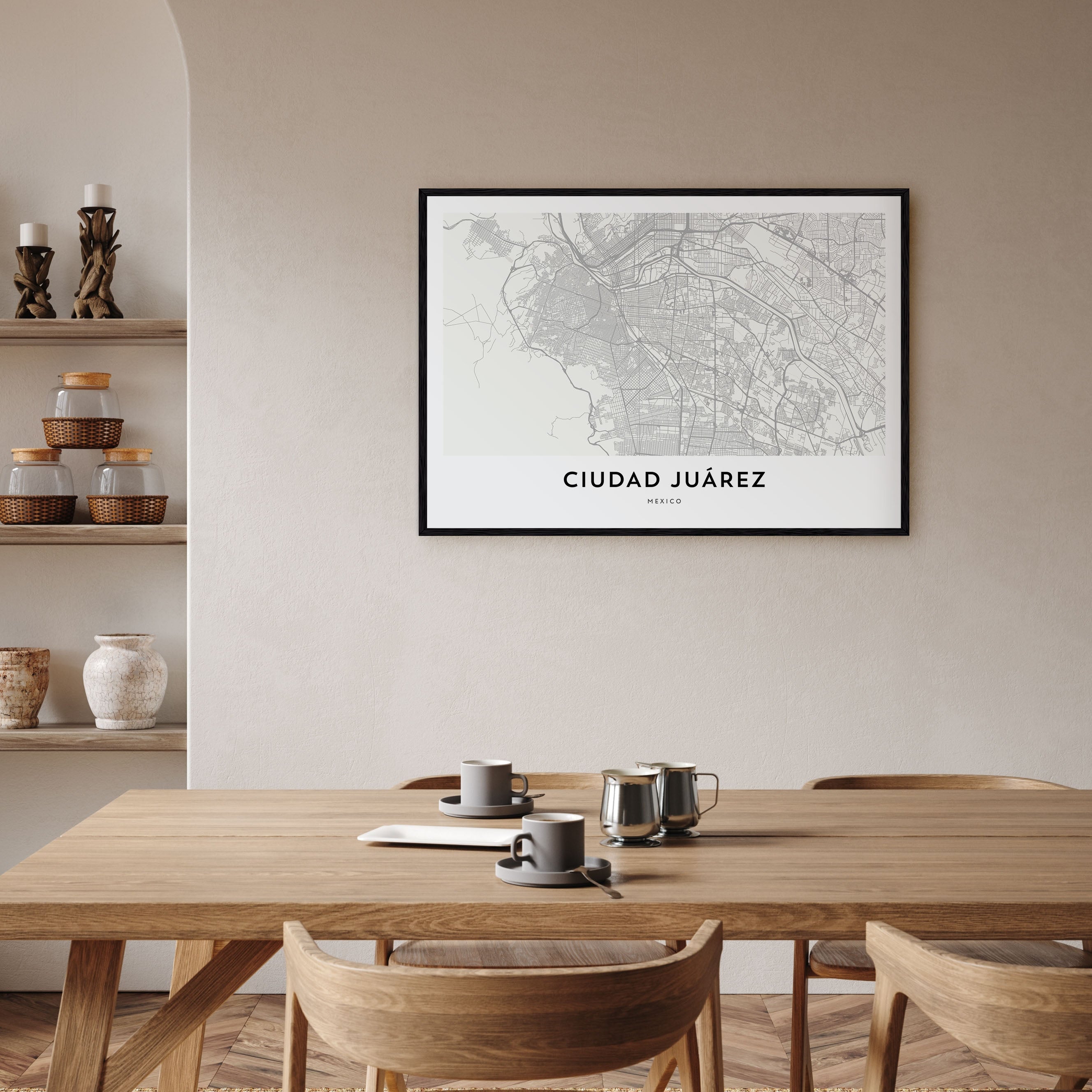 Ciudad Juárez Map Landscape Poster
