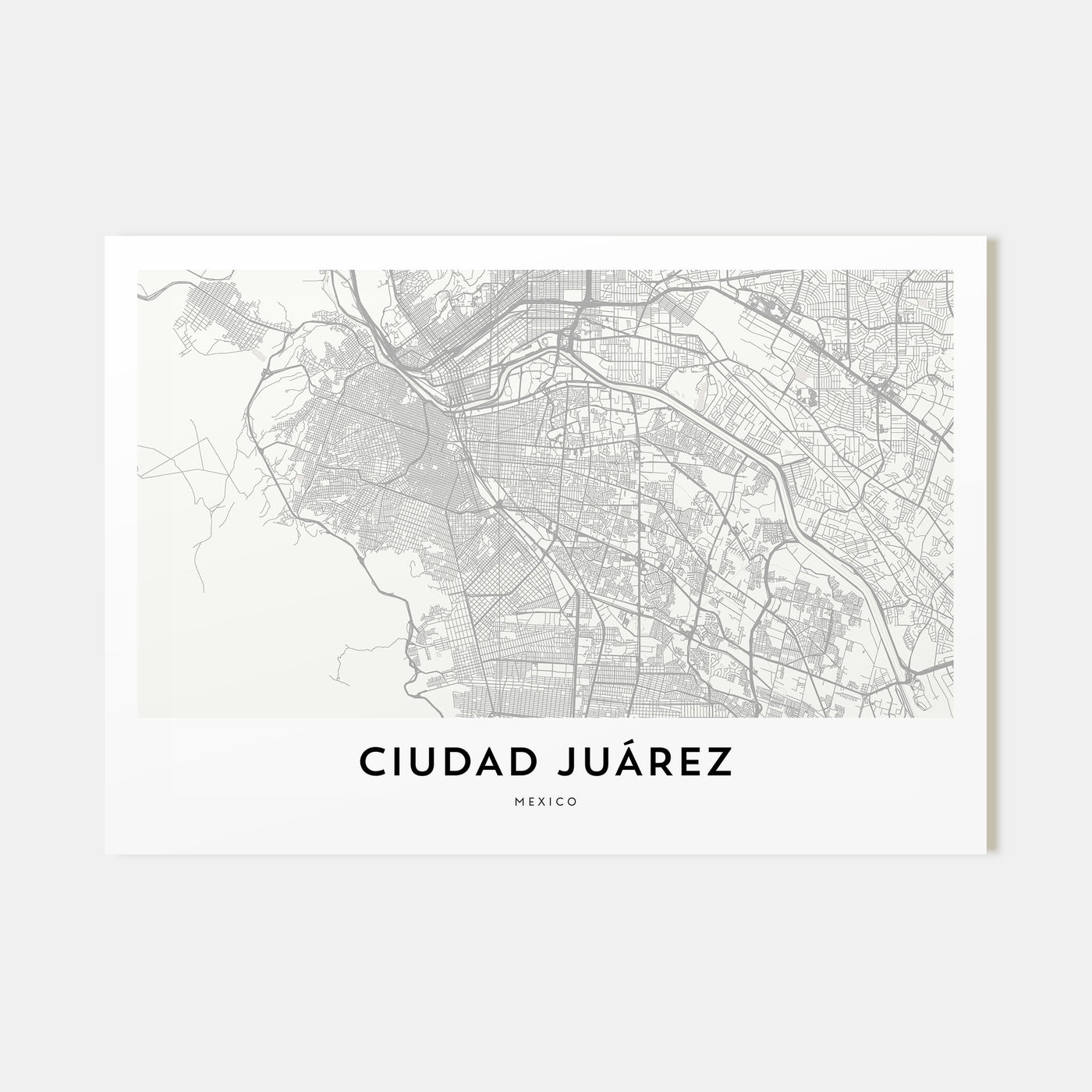 Ciudad Juárez Map Landscape Poster