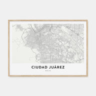 Ciudad Juárez Map Landscape Poster