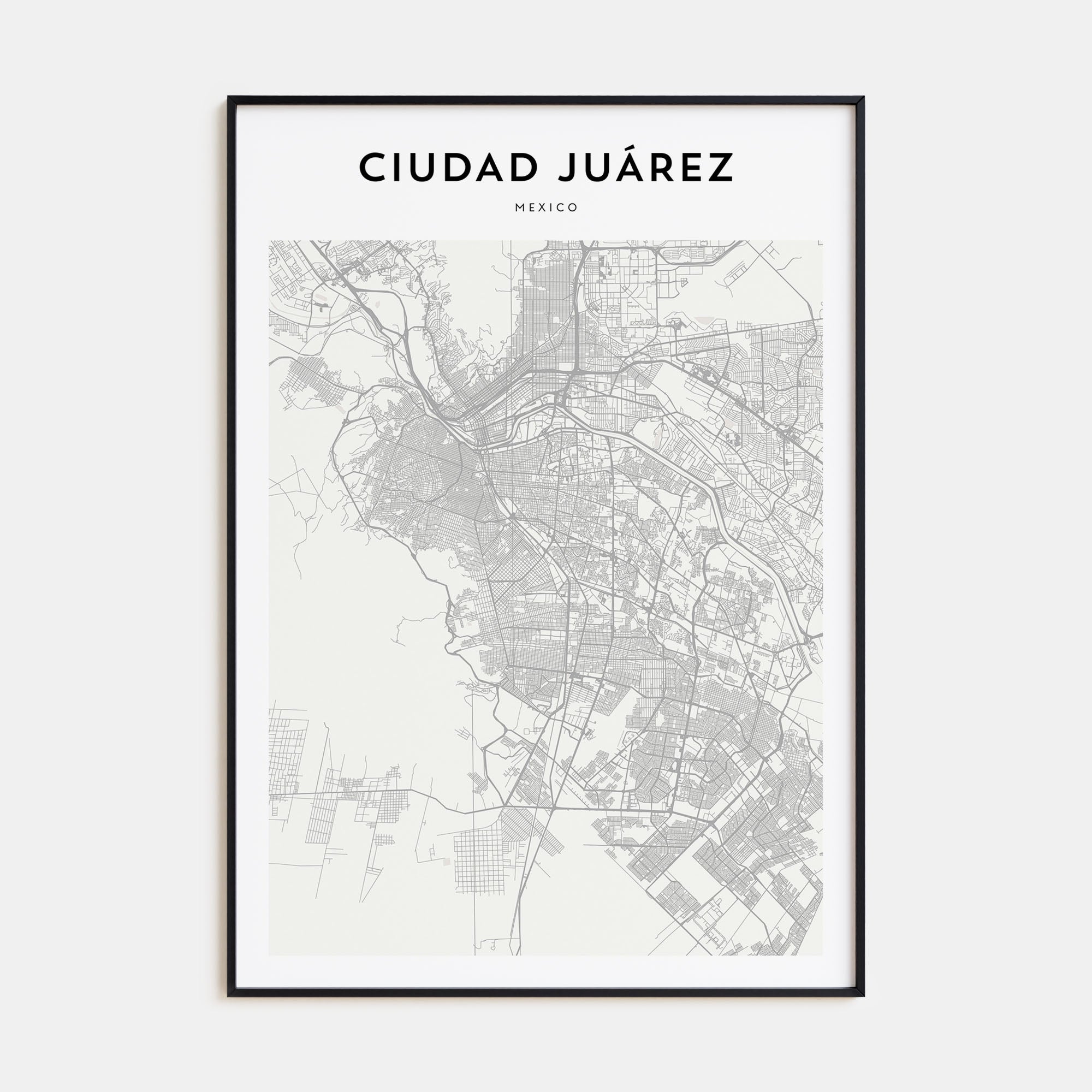 Ciudad Juárez Map Portrait Poster