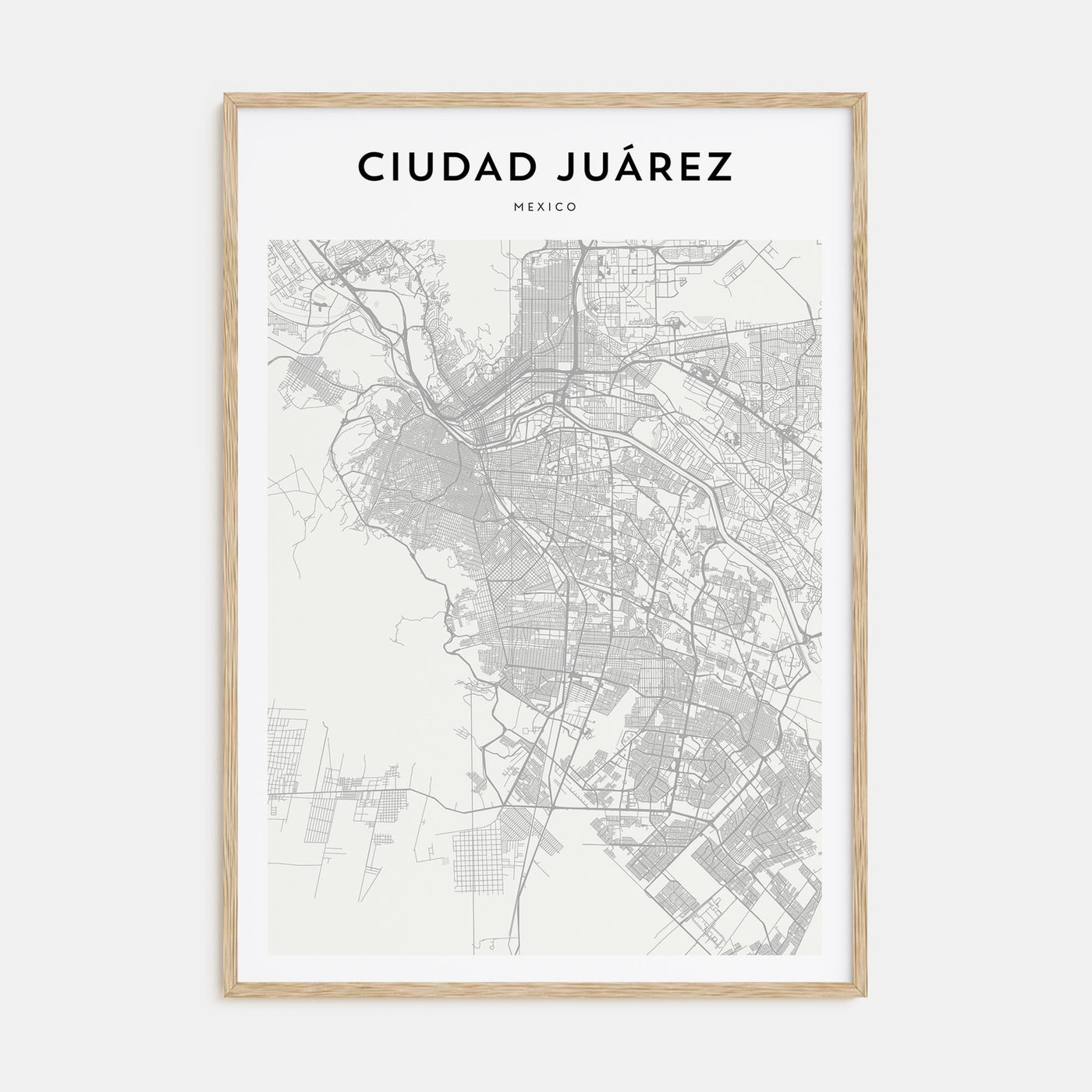 Ciudad Juárez Map Portrait Poster